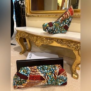 Aldo wedge shoes with matching purse